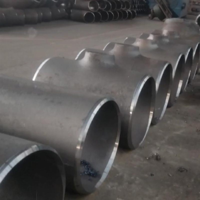 Large-bore buttweld equal tees in the factory, ready for marking